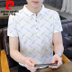 皮尔卡丹（pierre cardin）新款男士纯欲风polo.衫时尚韩版半袖青年印花棉质吸汗透气短袖t恤 9226卡其 M 90-100斤