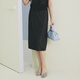 FIRSTSTATION黑色精致显瘦手工波浪细褶H型半身裙女25夏新款3527A 黑色 XL