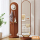 Full Pin House Rotating Dressing Mirror Full-body Floor-standing Mirror Home Bedroom Clothes Rack Mirror Integrated Fitting Mirror Vertical White 46