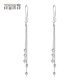 Misu PT950 laser bead earrings, tassel platinum ear hooks, shiny and versatile platinum earrings, a birthday gift for your girlfriend, weighing 4.2-4.4 grams
