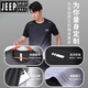 Jeep Spirit Sports Ice Silk Supt Fort-Forted Fot Shirt Mens Mensh's Chem's Dry Comploy Comploed Comse Comse Summer Jersey Basketball Badminton Forment JP-9901 Черный и серый костюм m