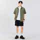 Miniso (Miniso) Camisa Summer Summer Seda Seda delgada Fina y transpirable Menigratoria Ropa de trabajo retro Camisa de manga corta Black XL