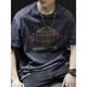 
Semir heavy short-sleeved T-shirt for men in summer new American fashion brand pure cotton men loose large size trendy half-sleeved top for men 9918 black regular M suitable 115-130Jin [Jin equals 0.5 kg]