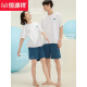 Hengyuanxiang pareja de pijama de algodón puro hombres pantalones cortos de verano frescos transpirables al aire libre de estilo al aire libre