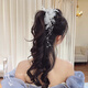 Olevo new flower bridal headdress fairy style edge clip tassel clip Korean fashion wedding dress wedding high-end hair accessories crystal transparent tassel clip set