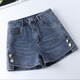 
Xianxiu high waist slim jean shorts for women, new style 6629 [Blue-High Quality] S Suggested/95Jin[Jin equals 0.5 kg] or less