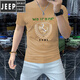 JEEP SPIRIT2025 short-sleeved T-shirt for men's mercerized cotton half-sleeved European and American hot diamond European station round neck slim ice silk sequin A838 black 2XL