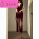 NJTD Vestido de cuello en V de cuello en V ligeramente gordo y encantador para mujeres en verano Sexy S, para mujeres, vestido de club nocturno, talla de un solo tamaño S 85-95Jin [Jin iguala 0.5 kg]