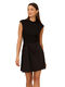 Adrianna Papell Women's Ponte Combination Short Dress, Black, 6 Black 6