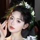 
Biyun Super Fairy Beauty Bride Wenzhu Green Grass Styling Flower Headdress Forest Hairpins Simple and Atmospheric Wedding Fresh Accessories Forest Three-piece Set