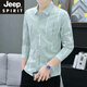 
JEEP SPIRIT long-sleeved shirt men's spring and summer slim and handsome young business casual shirt thin summer Korean style trendy shirt 9906 green M