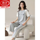 浪莎（langsha）女士短袖纯棉睡衣套装夏季长裤家居服韩版薄款可外穿夏天卡通 Y9719 M (建议75-95斤)
