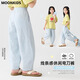 Moonkids Girls 'Hosen Sommer 2025 Neue Kinder für reine Baumwollkühle Scimitar Widm-Bein-Hosen für Mädchen Sommer dünne Mückenmeisterhose zweiteiler [15273 Blau +15251 Lila] 110 cm