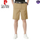 Pierre cardin summer pure cotton men's shorts loose casual straight and versatile trousers middle-aged hot and anti-wrinkle trousers 9908-dark gray 29 [waist circumference two feet two]