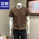 Romon-Männer-T-Shirt Frühling und Sommer neuer runder Hals reines Baumwoll kurzärmelige reine Version Solid Color Top atmungsablöschbarer, vielseitiger, halbärmeliger T-Shirt Burgundy XL (Empfohlen 135-150jin [Jin gleich 0,5 kg]))