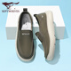 Sieben Wolf -Männerschuhe 2025 Sommertuchschuhe dünne atmungsaktive Leinwand -Leinwand -Leinsadler Herren Soft Sohle Faulpel Casual Dad Schuhe Grün 9929 38