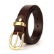 Hgirxv Cobre Buckle Belt Real I Cinturón de cuero Capa de la cabeza para mujeres buey I Hebilla de cuero Simple y versátil Estilo coreano Young Man 3889 Negro 95cm
