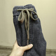 Sommer dünne elastische Taille Lose elastische Schnüre-up-Jeans lässige lässige vielseitige Haremhose Dad Hose lange Hosen 1813 Schwarzes Grau 31 (125-135) Jin [Jin ist gleich 0,5 kg] 2 Fuß 4