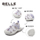 Belle children's shoes, girls' river shoes, 25-year new summer outdoor beach shoes, boys' sports sandals, purple/beige 29