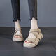 
Baichao Internet celebrity 2025 summer new fashionable and versatile thick-soled women's sandals wearing casual sports beach cool black 9928 35