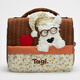 Tagi.<Haha> Puppy Warm and Cute Storage Bag Cosmetic Bag Portable Storage Bag-Citrus Chocolate