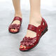 Fan'an Mother Shoes Sandals for Women Summer Flat Sole de cuero de mediana edad genuina cómoda tendón de carne de res zapatillas bucas de pescado de mediana edad y anciana A5012 Negro 35