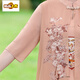 First Trail (CHUJING) Fat Mom Summer Cheongsam Dress Summer Chiffon Skirt Large Size 2025 New Middle-aged Women's Summer Style 6628 Khaki XL Recommended 115 Jin [Jin equals 0.5 kg]