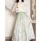
Daiqiong 2025 summer new suit for women's new year's modified Hanfu top with a slim-covering meat-covering suspender dress two-piece set M679 black top + apricot skirt two-piece set M Recommended 80-100Jin [Jin equals 0.5 kg]