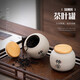 Tea jar ceramic sealed jar household Pu'er special price tea jar wake-up tea jar storage jar portable travel tea set coarse pottery bamboo lid tea jar - Xiao Qinghuan