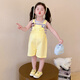 Tong Zhenai Children's Clothing Girls Courte courte Summer 2025 Nouveaux petits filles Sangle de t-shirt pour enfants Short Two-Piece Picture Color 120 (adapté à la hauteur 110-120cm)