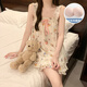 Summer cloud cotton with breast pad suspender pajamas sweet and can be worn outside home clothes JDX-9721# 170 M