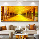 Shantoulin Village NM Gold bedeckte Wohnzimmer Hängende Gemälde moderne atmosphärische Sofa Hintergrund Wanddekoration Malerei Golden Avenue Landschaft Ölmalerei