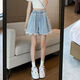 Zhang Fanyu A-Line High-Waist Denim Shorts pour femmes en été slim slim shorts pour les étudiants et les vêtements pour femmes de taille plus.