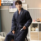 Modal winter coral velvet cotton men's nightgown for men's middle-aged three-layer thickened velvet warm super thick long large-size bathrobe SY9859 XL is suitable for 135-155Jin [Jin equals 0.5 kg]