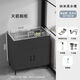 Ye Yu Anti-scratch, wear-resistant, non-stick kitchen stainless steel sink integrated rental house single and double sink household vegetable washing simple dishwashing E0 grade wooden cabinet + stainless steel sink + no faucet White cabinet 50*40 black basin shipped in the whole cabinet