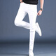 Ke Jiehao 2025 spring new high-end white men's jeans slim fit elastic casual pants men's trend MK1381 white 29