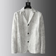 DK high-end men's casual suit suit men's spring and summer thin loose single-layer printed handsome long-sleeved suit two-piece white M 115Jin Jin equals 0.5kg -130Jin Jin equals 0.5kg