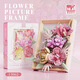 13060 Bausteine versammelten Bausteine Rosen dreidimensionale Fotorahmen Desktop-Ornament Geschenke Meiji 13063 Gold und Lila