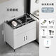 Ye Yu Anti-scratch, wear-resistant, non-stick kitchen stainless steel sink integrated rental house single and double sink household vegetable washing simple dishwashing E0 grade wooden cabinet + stainless steel sink + no faucet White cabinet 50*40 black basin shipped in the whole cabinet