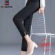 AEMAPE2025 PRIMAVERA Y SUMER NUEVO SD SD STRING Slit de nueve pies pequeños Pantalones de la cintura elástica Pantalones de pantalones casuales Pantalones versátiles de pies pequeños MX-15-1315_Side Slit Pure Black-9 puntos elásticos y cómodos XL_SUGGION <105-115Jin [Jin valora 0.5 kg]>>>>>>