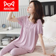 猫人（MiiOW）妈妈睡衣女夏季薄款短袖长裤莫代尔棉绸家居服夏天加肥加大码 X9224 L 【建议100-120斤】