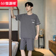 恒源祥男士睡衣夏季新疆棉短袖短裤薄款青少年休闲大码可外穿家居服套装 yzt9201 L 男