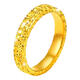 CHINA GOLD Gold Ring Crushed Ice Ring Crushed Gold Men's and Women's Couple Ring Engagement Gift for Girlfriend Birthday 14 Circle Size Approximately 3.26g - Wide Version
