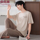 Yu Zhaolin Pajamas Men's Summer Modal Cotton Silk Silk à manches courtes Men's Men's Summer Ice Silk Cool Summer Home Clothing 4839 2xl [suggéré 160-180jin [Jin est égal à 0,5 kg]]]
