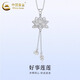 CHINA GOLD PT950 Platinum Lotus Pendant for Women, Platinum Necklace for Valentine’s Day, Practical Gift for Girlfriend’s Birthday PT950 Platinum Lotus Pendant, Approximately 4.6g, Free Silver Chain