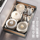 
Aux Kitchen Pull Basket Cabinet Drawer Bowl Basket Dish Storage Rack Double Layer Pull Basket Space Aluminum Pots and Tables Chopsticks Storage Cabinet [Wood Grain Series 700 Cabinet] Cabinet Interior Width 655-695