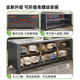 Shuaishi (shuaishi) kitchen rack floor-standing dining side storage cabinet cabinet microwave oven pot storage rack cupboard utensils gray 3 layers 120 long [rock plate nail-free] adjustable floor height