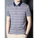Seven Wolf (SW1960) Ice Seide T-Shirt Herren-Kurzärärmel-Sommer-Dünnstil Horizontal gestreiftes Oberteil Cool Silky Silky T-Shirt Polo Shirt SJ1503 rot 2xl 180 [155-170jin [Jin EqualS gib 0,5 kg]]