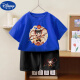 Disney Cotton Kurzärmel-Shorts Kinderanzug Nezha 2025 Sommer neuer Stil Herren- und Mädchen Sommer-T-Shirts mittel- und großer Kinderkleidung 1092# Ruck Pack T Wine Red + 1098# Black Shorts 100