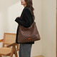 
MOSPOKE light luxury brand genuine leather bag women's bag large capacity diagonal cross bag one shoulder hand tote bag versatile fashion women Yachen small letters phonia/brown